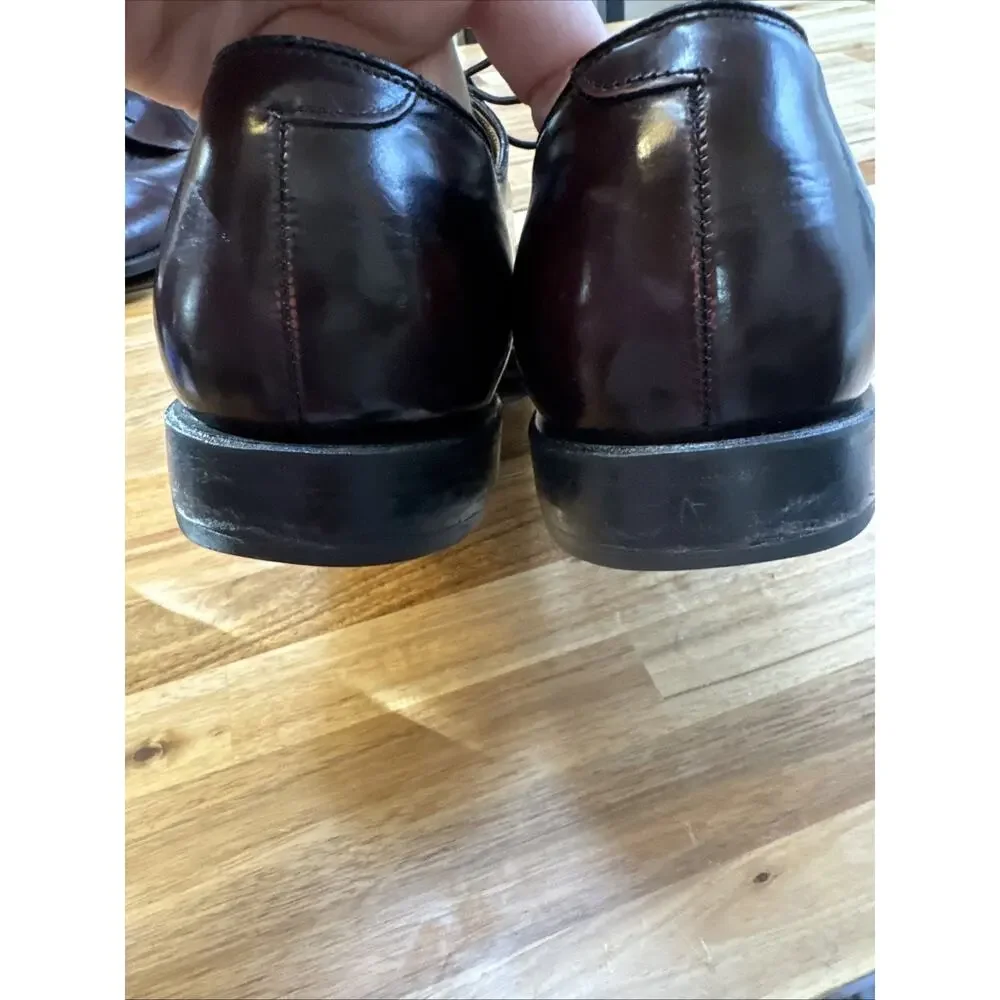 Johnston & Murphy Aristocraft Cap Toe Oxfords‎ Mens 11 D/B Burgundy Oxblood USA